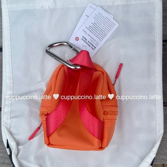 💗NWT🍊Lululemon City Adventurer Backpack Nano - Pale Raspberry/Orange Frappe - Picture 2 of 7